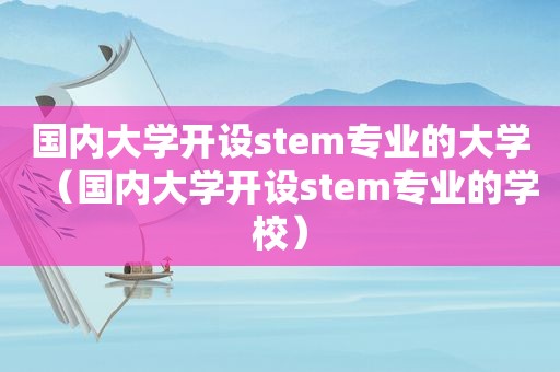 国内大学开设stem专业的大学（国内大学开设stem专业的学校）