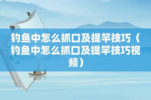 钓鱼中怎么抓口及提竿技巧（钓鱼中怎么抓口及提竿技巧视频）