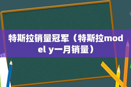 特斯拉销量冠军（特斯拉model y一月销量）