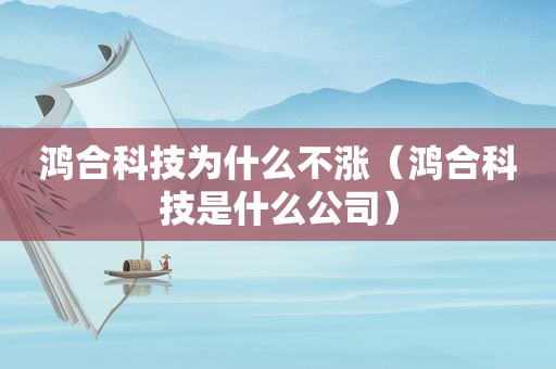 鸿合科技为什么不涨（鸿合科技是什么公司）