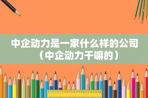 中企动力是一家什么样的公司（中企动力干嘛的）