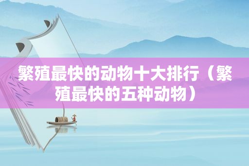 繁殖最快的动物十大排行（繁殖最快的五种动物）