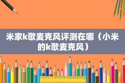 米家k歌麦克风评测在哪（小米的k歌麦克风）