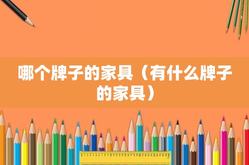 哪个牌子的家具（有什么牌子的家具）