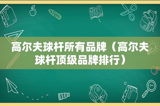 高尔夫球杆所有品牌（高尔夫球杆顶级品牌排行）