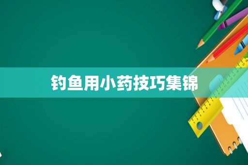 钓鱼用小药技巧集锦