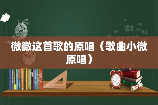 微微这首歌的原唱（歌曲小微原唱）