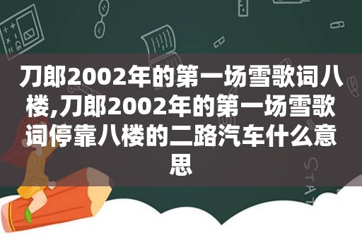刀郎2002年的第一场雪歌词八楼,刀郎2002年的第一场雪歌词停靠八楼的二路汽车什么意思