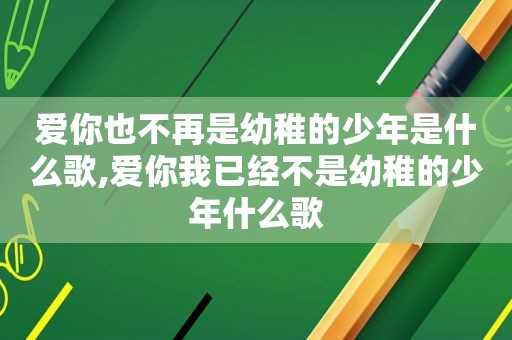 爱你也不再是幼稚的少年是什么歌,爱你我已经不是幼稚的少年什么歌