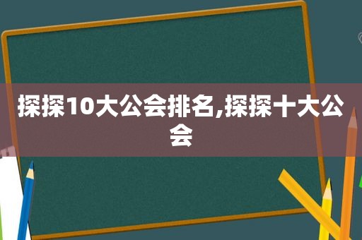探探10大公会排名,探探十大公会