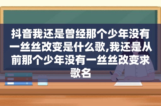 抖音我还是曾经那个少年没有一丝丝改变是什么歌,我还是从前那个少年没有一丝丝改变求歌名
