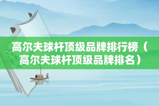 高尔夫球杆顶级品牌排行榜（高尔夫球杆顶级品牌排名）
