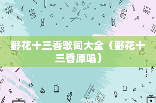 野花十三香歌词大全（野花十三香原唱）