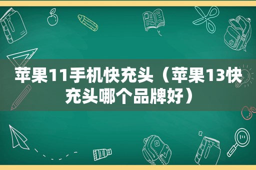 苹果11手机快充头（苹果13快充头哪个品牌好）