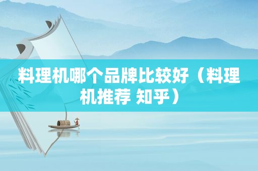 料理机哪个品牌比较好（料理机推荐 知乎）