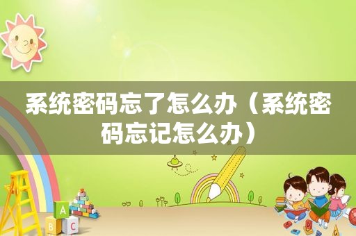 系统密码忘了怎么办（系统密码忘记怎么办）