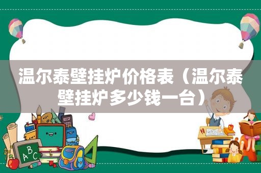 温尔泰壁挂炉价格表（温尔泰壁挂炉多少钱一台）