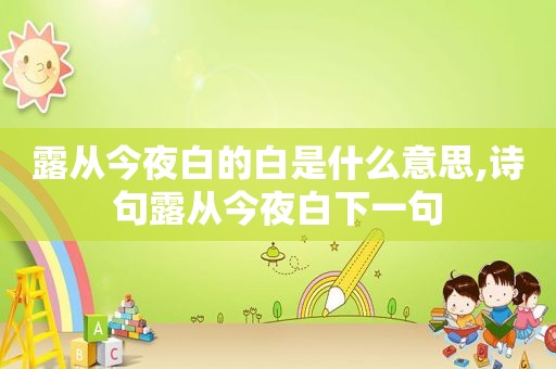露从今夜白的白是什么意思,诗句露从今夜白下一句