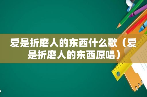 爱是折磨人的东西什么歌（爱是折磨人的东西原唱）