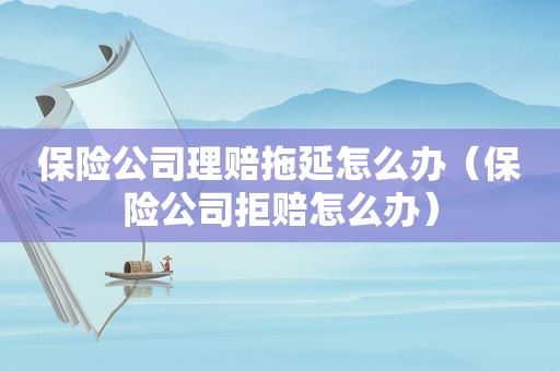 保险公司理赔拖延怎么办（保险公司拒赔怎么办）