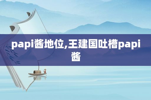 papi酱地位,王建国吐槽papi酱