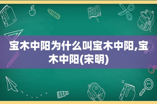 宝木中阳为什么叫宝木中阳,宝木中阳(宋明)