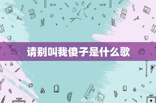 请别叫我傻子是什么歌