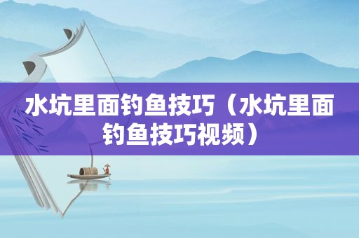 水坑里面钓鱼技巧（水坑里面钓鱼技巧视频）