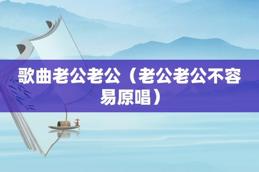 歌曲老公老公（老公老公不容易原唱）