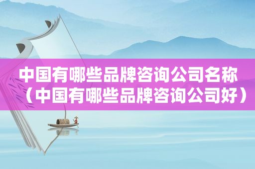 中国有哪些品牌咨询公司名称（中国有哪些品牌咨询公司好）