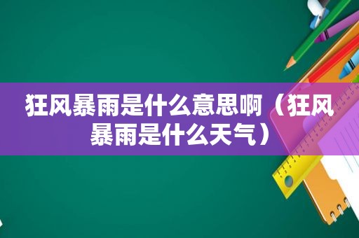 狂风暴雨是什么意思啊（狂风暴雨是什么天气）