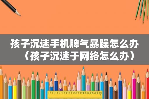 孩子沉迷手机脾气暴躁怎么办（孩子沉迷于网络怎么办）