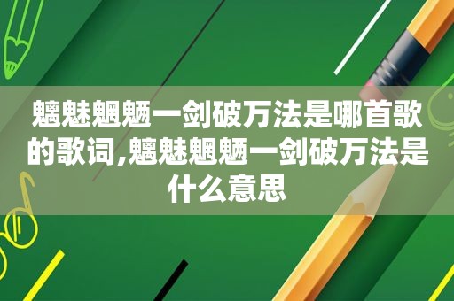 魑魅魍魉一剑破万法是哪首歌的歌词,魑魅魍魉一剑破万法是什么意思