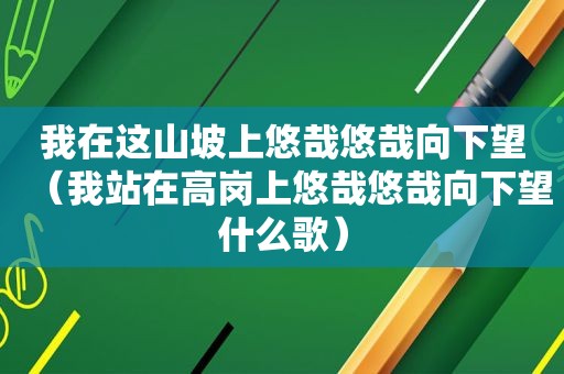 我在这山坡上悠哉悠哉向下望（我站在高岗上悠哉悠哉向下望什么歌）
