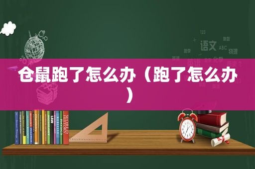 仓鼠跑了怎么办（跑了怎么办）
