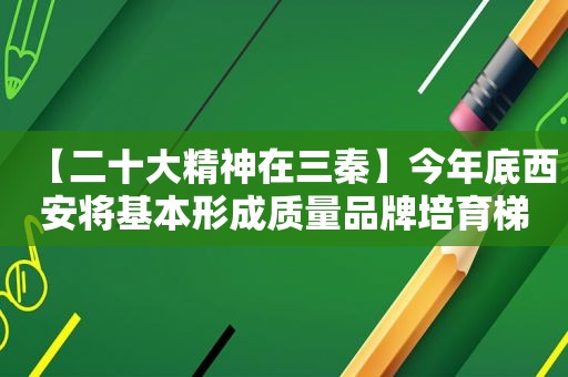 【二十大精神在三秦】今年底西安将基本形成质量品牌培育梯队