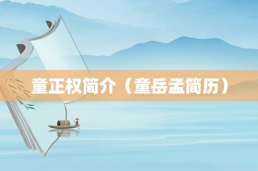 童正权简介（童岳孟简历）