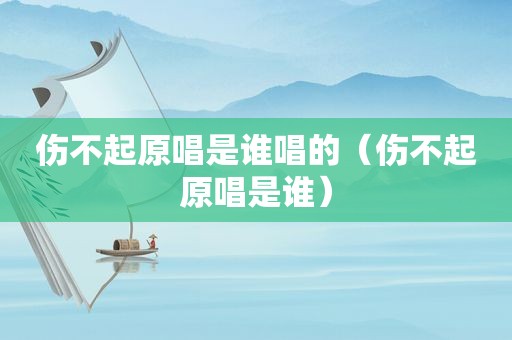 伤不起原唱是谁唱的（伤不起原唱是谁）
