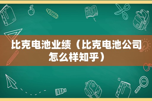 比克电池业绩（比克电池公司怎么样知乎）