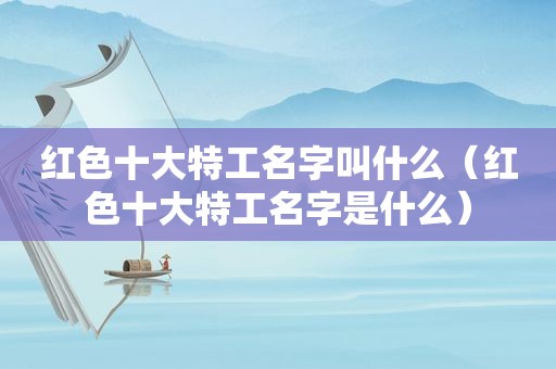 红色十大特工名字叫什么（红色十大特工名字是什么）
