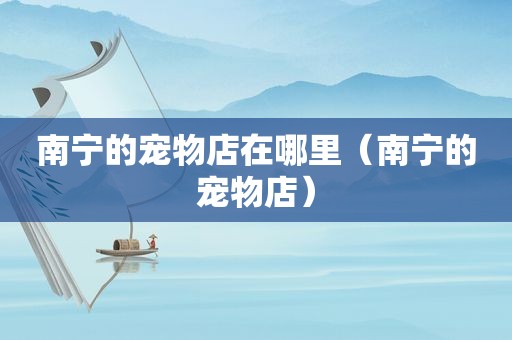 南宁的宠物店在哪里（南宁的宠物店）