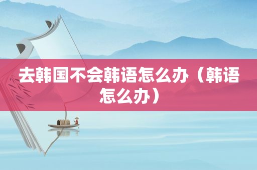 去韩国不会韩语怎么办（韩语怎么办）