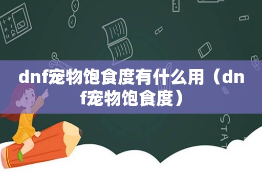 dnf宠物饱食度有什么用（dnf宠物饱食度）