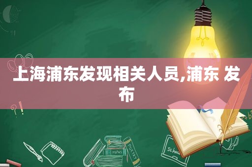 上海浦东发现相关人员,浦东 发布