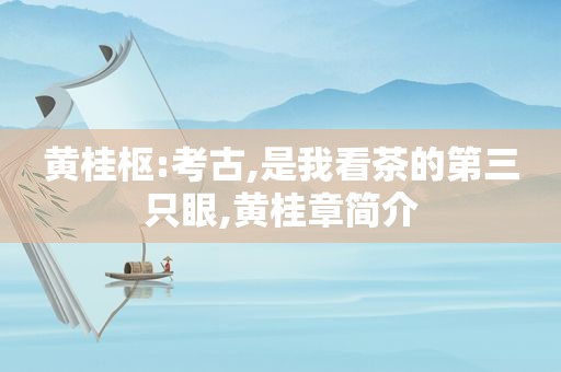 黄桂枢:考古,是我看茶的第三只眼,黄桂章简介
