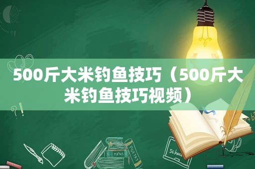 500斤大米钓鱼技巧（500斤大米钓鱼技巧视频）