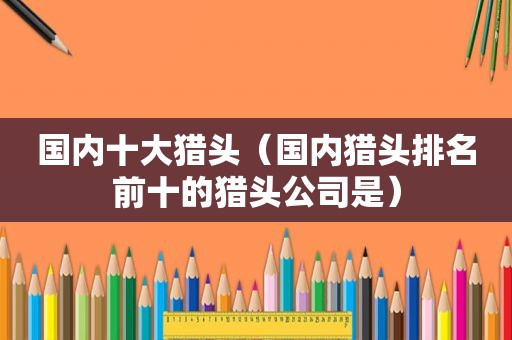 国内十大猎头（国内猎头排名前十的猎头公司是）