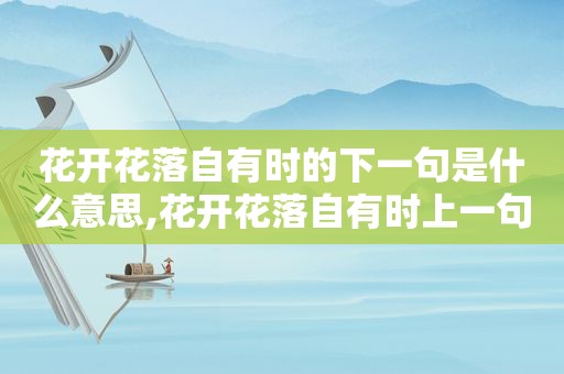 花开花落自有时的下一句是什么意思,花开花落自有时上一句