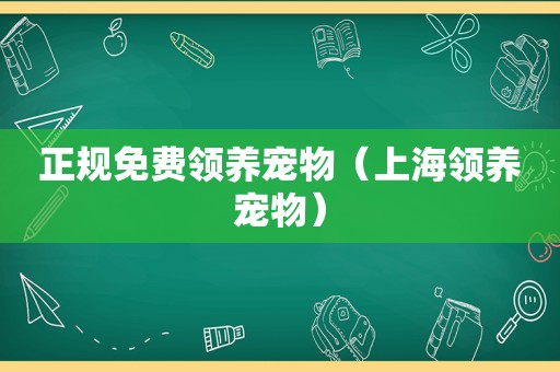 正规免费领养宠物（上海领养宠物）