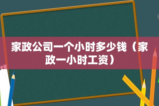 家政公司一个小时多少钱（家政一小时工资）